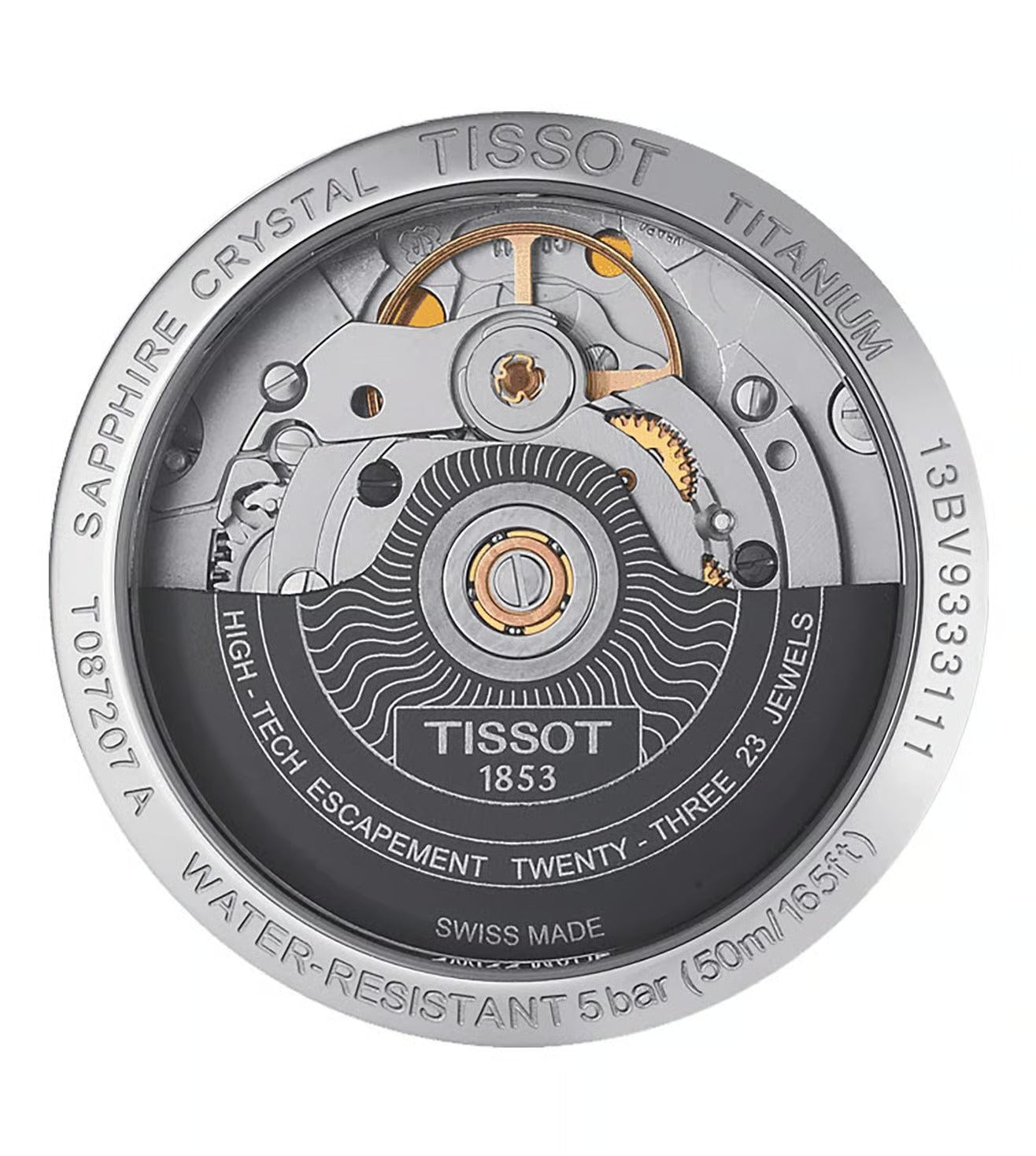 Tissot T-Classic Titanium Automatikuhr, 40mm, Edelstahlgehäuse, schwarzes Zifferblatt, elegante Herrenuhr