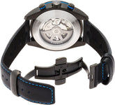 Tissot PRS 516 Automatik-Chronograph 45mm mit schwarzem Zifferblatt und Edelstahlarmband, zeigt Chronographenfunktionen.