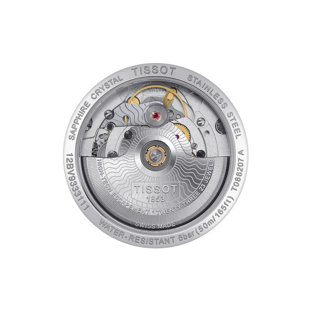 Tissot Luxury Powermatic 80 Lady Damenuhr, 33mm, automatische Uhr mit elegantem Design, Edelstahlarmband und Zifferblatt.