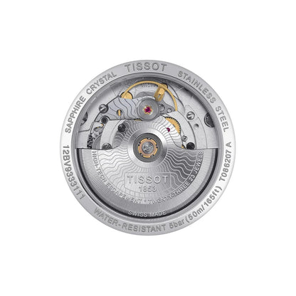 Tissot Luxury Powermatic 80 Lady Damenuhr, 33mm, automatische Uhr mit elegantem Design, Edelstahlarmband und Zifferblatt.
